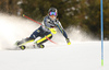 Ylva Staalnacke of Sweden skiing during the first run of the women slalom Snow Queen trophy race of the Audi FIS Alpine skiing World cup in Zagreb, Croatia. Women Snow Queen Trophy slalom race of Audi FIS Alpine skiing World cup season 2019-2020, was held on Sljeme above Zagreb, Croatia, on Saturday, 4th of January 2020.
