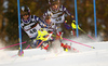 Martina Peterlini of Italy skiing during the first run of the women slalom Snow Queen trophy race of the Audi FIS Alpine skiing World cup in Zagreb, Croatia. Women Snow Queen Trophy slalom race of Audi FIS Alpine skiing World cup season 2019-2020, was held on Sljeme above Zagreb, Croatia, on Saturday, 4th of January 2020.
