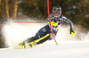 Elsa Fermbaeck of Sweden skiing during the first run of the women slalom Snow Queen trophy race of the Audi FIS Alpine skiing World cup in Zagreb, Croatia. Women Snow Queen Trophy slalom race of Audi FIS Alpine skiing World cup season 2019-2020, was held on Sljeme above Zagreb, Croatia, on Saturday, 4th of January 2020.
