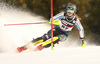 Riikka Honkanen of Finland skiing during the first run of the women slalom Snow Queen trophy race of the Audi FIS Alpine skiing World cup in Zagreb, Croatia. Women Snow Queen Trophy slalom race of Audi FIS Alpine skiing World cup season 2019-2020, was held on Sljeme above Zagreb, Croatia, on Saturday, 4th of January 2020.
