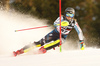 Riikka Honkanen of Finland skiing during the first run of the women slalom Snow Queen trophy race of the Audi FIS Alpine skiing World cup in Zagreb, Croatia. Women Snow Queen Trophy slalom race of Audi FIS Alpine skiing World cup season 2019-2020, was held on Sljeme above Zagreb, Croatia, on Saturday, 4th of January 2020.
