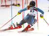 Riikka Honkanen of Finland skiing during the first run of the women slalom Snow Queen trophy race of the Audi FIS Alpine skiing World cup in Zagreb, Croatia. Women Snow Queen Trophy slalom race of Audi FIS Alpine skiing World cup season 2019-2020, was held on Sljeme above Zagreb, Croatia, on Saturday, 4th of January 2020.
