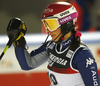 Irene Curtoni of Italy reacts in finish of the second run of the women slalom Snow Queen trophy race of the Audi FIS Alpine skiing World cup in Zagreb, Croatia. Women Snow Queen Trophy slalom race of Audi FIS Alpine skiing World cup season 2019-2020, was held on Sljeme above Zagreb, Croatia, on Saturday, 4th of January 2020.
