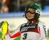 Katharina Liensberger of Austria reacts in finish of the second run of the women slalom Snow Queen trophy race of the Audi FIS Alpine skiing World cup in Zagreb, Croatia. Women Snow Queen Trophy slalom race of Audi FIS Alpine skiing World cup season 2019-2020, was held on Sljeme above Zagreb, Croatia, on Saturday, 4th of January 2020.
