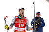 Winner Kjetil Jansrud of Norway celebrate their medals won in the men super-g race of the Audi FIS Alpine skiing World cup in Kitzbuehel, Austria. Men super-g race of Audi FIS Alpine skiing World cup 2019-2020, was held on Streif in Kitzbuehel, Austria, on Friday, 24th of January 2020.
