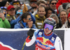 Third placed Beat Feuz of Switzerland reacts in finish of the men downhill race of the Audi FIS Alpine skiing World cup in Kitzbuehel, Austria. Men downhill race of Audi FIS Alpine skiing World cup 2019-2020, was held on Streif in Kitzbuehel, Austria, on Saturday, 25th of January 2020.
