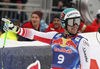 Second placed Vincent Kriechmayr of Austria reacts in finish of the men downhill race of the Audi FIS Alpine skiing World cup in Kitzbuehel, Austria. Men downhill race of Audi FIS Alpine skiing World cup 2019-2020, was held on Streif in Kitzbuehel, Austria, on Saturday, 25th of January 2020.
