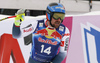 Fifth placed Maxence Muzaton of France reacts in finish of the men downhill race of the Audi FIS Alpine skiing World cup in Kitzbuehel, Austria. Men downhill race of Audi FIS Alpine skiing World cup 2019-2020, was held on Streif in Kitzbuehel, Austria, on Saturday, 25th of January 2020.
