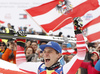Winner Matthias Mayer of Austria celebrate their medals won in the men downhill race of the Audi FIS Alpine skiing World cup in Kitzbuehel, Austria. Men downhill race of Audi FIS Alpine skiing World cup 2019-2020, was held on Streif in Kitzbuehel, Austria, on Saturday, 25th of January 2020.
