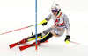 Lucas Braathen of Norway skiing during first run of the men slalom race of the Audi FIS Alpine skiing World cup in Kitzbuehel, Austria. Men slalom race of Audi FIS Alpine skiing World cup 2019-2020, was held on Ganslernhang in Kitzbuehel, Austria, on Sunday, 26th of January 2020.
