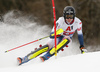 Clement Noel of France skiing during first run of the men slalom race of the Audi FIS Alpine skiing World cup in Kitzbuehel, Austria. Men slalom race of Audi FIS Alpine skiing World cup 2019-2020, was held on Ganslernhang in Kitzbuehel, Austria, on Sunday, 26th of January 2020.
