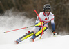 Clement Noel of France skiing during first run of the men slalom race of the Audi FIS Alpine skiing World cup in Kitzbuehel, Austria. Men slalom race of Audi FIS Alpine skiing World cup 2019-2020, was held on Ganslernhang in Kitzbuehel, Austria, on Sunday, 26th of January 2020.
