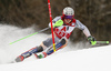 Henrik Kristoffersen of Norway skiing during first run of the men slalom race of the Audi FIS Alpine skiing World cup in Kitzbuehel, Austria. Men slalom race of Audi FIS Alpine skiing World cup 2019-2020, was held on Ganslernhang in Kitzbuehel, Austria, on Sunday, 26th of January 2020.
