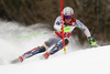 Henrik Kristoffersen of Norway skiing during first run of the men slalom race of the Audi FIS Alpine skiing World cup in Kitzbuehel, Austria. Men slalom race of Audi FIS Alpine skiing World cup 2019-2020, was held on Ganslernhang in Kitzbuehel, Austria, on Sunday, 26th of January 2020.
