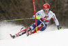 Stefan Hadalin of Slovenia skiing during first run of the men slalom race of the Audi FIS Alpine skiing World cup in Kitzbuehel, Austria. Men slalom race of Audi FIS Alpine skiing World cup 2019-2020, was held on Ganslernhang in Kitzbuehel, Austria, on Sunday, 26th of January 2020.
