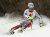 Sebastian Foss-Solevaag of Norway skiing during first run of the men slalom race of the Audi FIS Alpine skiing World cup in Kitzbuehel, Austria. Men slalom race of Audi FIS Alpine skiing World cup 2019-2020, was held on Ganslernhang in Kitzbuehel, Austria, on Sunday, 26th of January 2020.
