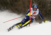 Alex Vinatzer of Italy skiing during first run of the men slalom race of the Audi FIS Alpine skiing World cup in Kitzbuehel, Austria. Men slalom race of Audi FIS Alpine skiing World cup 2019-2020, was held on Ganslernhang in Kitzbuehel, Austria, on Sunday, 26th of January 2020.
