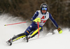 Alex Vinatzer of Italy skiing during first run of the men slalom race of the Audi FIS Alpine skiing World cup in Kitzbuehel, Austria. Men slalom race of Audi FIS Alpine skiing World cup 2019-2020, was held on Ganslernhang in Kitzbuehel, Austria, on Sunday, 26th of January 2020.
