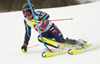 Kristoffer Jakobsen of Sweden skiing during first run of the men slalom race of the Audi FIS Alpine skiing World cup in Kitzbuehel, Austria. Men slalom race of Audi FIS Alpine skiing World cup 2019-2020, was held on Ganslernhang in Kitzbuehel, Austria, on Sunday, 26th of January 2020.
