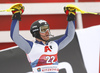 Giuliano Razzoli of Italy reacts in finish of the second run of the men slalom race of the Audi FIS Alpine skiing World cup in Kitzbuehel, Austria. Men slalom race of Audi FIS Alpine skiing World cup 2019-2020, was held on Ganslernhang in Kitzbuehel, Austria, on Sunday, 26th of January 2020.
