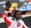 Michael Matt of Austria reacts in finish of the second run of the men slalom race of the Audi FIS Alpine skiing World cup in Kitzbuehel, Austria. Men slalom race of Audi FIS Alpine skiing World cup 2019-2020, was held on Ganslernhang in Kitzbuehel, Austria, on Sunday, 26th of January 2020.
