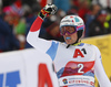 Daniel Yule of Switzerland reacts in finish of the second run of the men slalom race of the Audi FIS Alpine skiing World cup in Kitzbuehel, Austria. Men slalom race of Audi FIS Alpine skiing World cup 2019-2020, was held on Ganslernhang in Kitzbuehel, Austria, on Sunday, 26th of January 2020.
