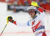 Daniel Yule of Switzerland reacts in finish of the second run of the men slalom race of the Audi FIS Alpine skiing World cup in Kitzbuehel, Austria. Men slalom race of Audi FIS Alpine skiing World cup 2019-2020, was held on Ganslernhang in Kitzbuehel, Austria, on Sunday, 26th of January 2020.
