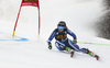 Alice Robinson of New Zealand skiing during first run of the women giant slalom race of the Audi FIS Alpine skiing World cup in Kranjska Gora, Slovenia. Women Golden Fox trophy giant slalom race of Audi FIS Alpine skiing World cup 2019-2020, was transferred from Maribor to Kranjska Gora, Slovenia, and was on Saturday, 15th of February 2020.
