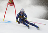 Marta Bassino of Italy skiing during first run of the women giant slalom race of the Audi FIS Alpine skiing World cup in Kranjska Gora, Slovenia. Women Golden Fox trophy giant slalom race of Audi FIS Alpine skiing World cup 2019-2020, was transferred from Maribor to Kranjska Gora, Slovenia, and was on Saturday, 15th of February 2020.
