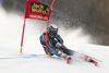 Estelle Alphand of Sweden skiing during first run of the women giant slalom race of the Audi FIS Alpine skiing World cup in Kranjska Gora, Slovenia. Women Golden Fox trophy giant slalom race of Audi FIS Alpine skiing World cup 2019-2020, was transferred from Maribor to Kranjska Gora, Slovenia, and was on Saturday, 15th of February 2020.
