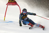 Magdalena Fjaellstroem of Sweden skiing during first run of the women giant slalom race of the Audi FIS Alpine skiing World cup in Kranjska Gora, Slovenia. Women Golden Fox trophy giant slalom race of Audi FIS Alpine skiing World cup 2019-2020, was transferred from Maribor to Kranjska Gora, Slovenia, and was on Saturday, 15th of February 2020.
