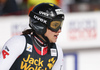 Tessa Worley of France reacts in finish of the second run of the women giant slalom race of the Audi FIS Alpine skiing World cup in Kranjska Gora, Slovenia. Women Golden Fox trophy giant slalom race of Audi FIS Alpine skiing World cup 2019-2020, was transferred from Maribor to Kranjska Gora, Slovenia, and was on Saturday, 15th of February 2020.
