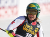 Katharina Liensberger of Austria reacts in finish of the second run of the women giant slalom race of the Audi FIS Alpine skiing World cup in Kranjska Gora, Slovenia. Women Golden Fox trophy giant slalom race of Audi FIS Alpine skiing World cup 2019-2020, was transferred from Maribor to Kranjska Gora, Slovenia, and was on Saturday, 15th of February 2020.
