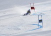 Meta Hrovat of Slovenia skiing in  the second run of the women giant slalom race of the Audi FIS Alpine skiing World cup in Kranjska Gora, Slovenia. Women Golden Fox trophy giant slalom race of Audi FIS Alpine skiing World cup 2019-2020, was transferred from Maribor to Kranjska Gora, Slovenia, and was on Saturday, 15th of February 2020.
