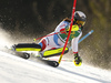 Wendy Holdener of Switzerland skiing during first run of the women slalom race of the Audi FIS Alpine skiing World cup in Kranjska Gora, Slovenia. Women Golden Fox trophy slalom race of Audi FIS Alpine skiing World cup 2019-2020, was transferred from Maribor to Kranjska Gora, Slovenia, and was held on Sunday, 16th of February 2020.
