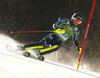 Emelie Wikstroem of Sweden skiing during first run of the women slalom race of the Audi FIS Alpine skiing World cup in Kranjska Gora, Slovenia. Women Golden Fox trophy slalom race of Audi FIS Alpine skiing World cup 2019-2020, was transferred from Maribor to Kranjska Gora, Slovenia, and was held on Sunday, 16th of February 2020.
