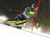 Emelie Wikstroem of Sweden skiing during first run of the women slalom race of the Audi FIS Alpine skiing World cup in Kranjska Gora, Slovenia. Women Golden Fox trophy slalom race of Audi FIS Alpine skiing World cup 2019-2020, was transferred from Maribor to Kranjska Gora, Slovenia, and was held on Sunday, 16th of February 2020.
