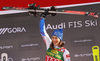 Winner Petra Vlhova of Slovakia celebrates her medal won in the women slalom race of the Audi FIS Alpine skiing World cup in Kranjska Gora, Slovenia. Women Golden Fox trophy slalom race of Audi FIS Alpine skiing World cup 2019-2020, was transferred from Maribor to Kranjska Gora, Slovenia, and was held on Sunday, 16th of February 2020.
