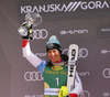 Second placed Wendy Holdener of Switzerland celebrates her medal won in the women slalom race of the Audi FIS Alpine skiing World cup in Kranjska Gora, Slovenia. Women Golden Fox trophy slalom race of Audi FIS Alpine skiing World cup 2019-2020, was transferred from Maribor to Kranjska Gora, Slovenia, and was held on Sunday, 16th of February 2020.
