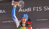Winner Petra Vlhova of Slovakia celebrates her medal won in the women slalom race of the Audi FIS Alpine skiing World cup in Kranjska Gora, Slovenia. Women Golden Fox trophy slalom race of Audi FIS Alpine skiing World cup 2019-2020, was transferred from Maribor to Kranjska Gora, Slovenia, and was held on Sunday, 16th of February 2020.
