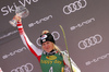 Third placed Katharina Truppe of Austria celebrates her medal won in the women slalom race of the Audi FIS Alpine skiing World cup in Kranjska Gora, Slovenia. Women Golden Fox trophy slalom race of Audi FIS Alpine skiing World cup 2019-2020, was transferred from Maribor to Kranjska Gora, Slovenia, and was held on Sunday, 16th of February 2020.
