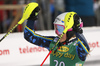 Magdalena Fjaellstroem of Sweden reacts in finish of the second run of the women slalom race of the Audi FIS Alpine skiing World cup in Kranjska Gora, Slovenia. Women Golden Fox trophy slalom race of Audi FIS Alpine skiing World cup 2019-2020, was transferred from Maribor to Kranjska Gora, Slovenia, and was held on Sunday, 16th of February 2020.
