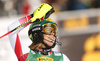 Fifth placed Katharina Liensberger of Austria reacts in finish of the second run of the women slalom race of the Audi FIS Alpine skiing World cup in Kranjska Gora, Slovenia. Women Golden Fox trophy slalom race of Audi FIS Alpine skiing World cup 2019-2020, was transferred from Maribor to Kranjska Gora, Slovenia, and was held on Sunday, 16th of February 2020.
