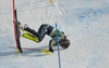 Anna Swenn Larsson of Sweden crashing just few gates from finish of the second run of the women slalom race of the Audi FIS Alpine skiing World cup in Kranjska Gora, Slovenia. Women Golden Fox trophy slalom race of Audi FIS Alpine skiing World cup 2019-2020, was transferred from Maribor to Kranjska Gora, Slovenia, and was held on Sunday, 16th of February 2020.
