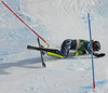 Anna Swenn Larsson of Sweden crashing just few gates from finish of the second run of the women slalom race of the Audi FIS Alpine skiing World cup in Kranjska Gora, Slovenia. Women Golden Fox trophy slalom race of Audi FIS Alpine skiing World cup 2019-2020, was transferred from Maribor to Kranjska Gora, Slovenia, and was held on Sunday, 16th of February 2020.
