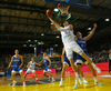 Mikael Jantunen (no.18) of Finland and Edo Muric (no.8) of Slovenia during basketball match of FIBA Basketball World Cup 2023 Qualifiers between Slovenia and Finland. Basketball match of FIBA Basketball World Cup 2023 Qualifiers between Slovenia and Finland was played in Bonifika arena in Koper, Slovenia, on Monday, 28th of February 2022.