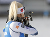 Venla Lehtonen of Finland during zeroing before start of the Women Sprint race of BMW IBU Biathlon World cup in Pokljuka, Slovenia. Women Sprint race of BMW IBU Biathlon World cup was held in Pokljuka, Slovenia, on Thursday 5th of January 2023.