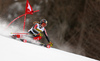 Valerie Grenier of Canada skiing in the first run of the women giant slalom race of Audi FIS Alpine skiing World cup in Kranjska Gora, Slovenia. Women Golden Fox Trophy giant slalom race of Audi FIS Alpine skiing World cup, was held in Kranjska Gora, Slovenia, on Saturday, 7th of January 2023.