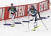 Jasmi Joensuu of Finland (L) and Anne Kyllonen of Finland skiing after the qualification of the Cross country skiing sprint race of FIS Nordic skiing World Championships 2023 in Planica, Slovenia. Cross country skiing sprint race of FIS Nordic skiing World Championships 2023 were held in Planica Nordic Center in Planica, Slovenia, on Thursday, 23rd of February 2023.