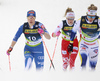 Jasmi Joensuu of Finland, Jonna Sundling of Sweden skiing in women finals of the Cross country skiing sprint race of FIS Nordic skiing World Championships 2023 in Planica, Slovenia. Cross country skiing sprint race of FIS Nordic skiing World Championships 2023 were held in Planica Nordic Center in Planica, Slovenia, on Thursday, 23rd of February 2023.